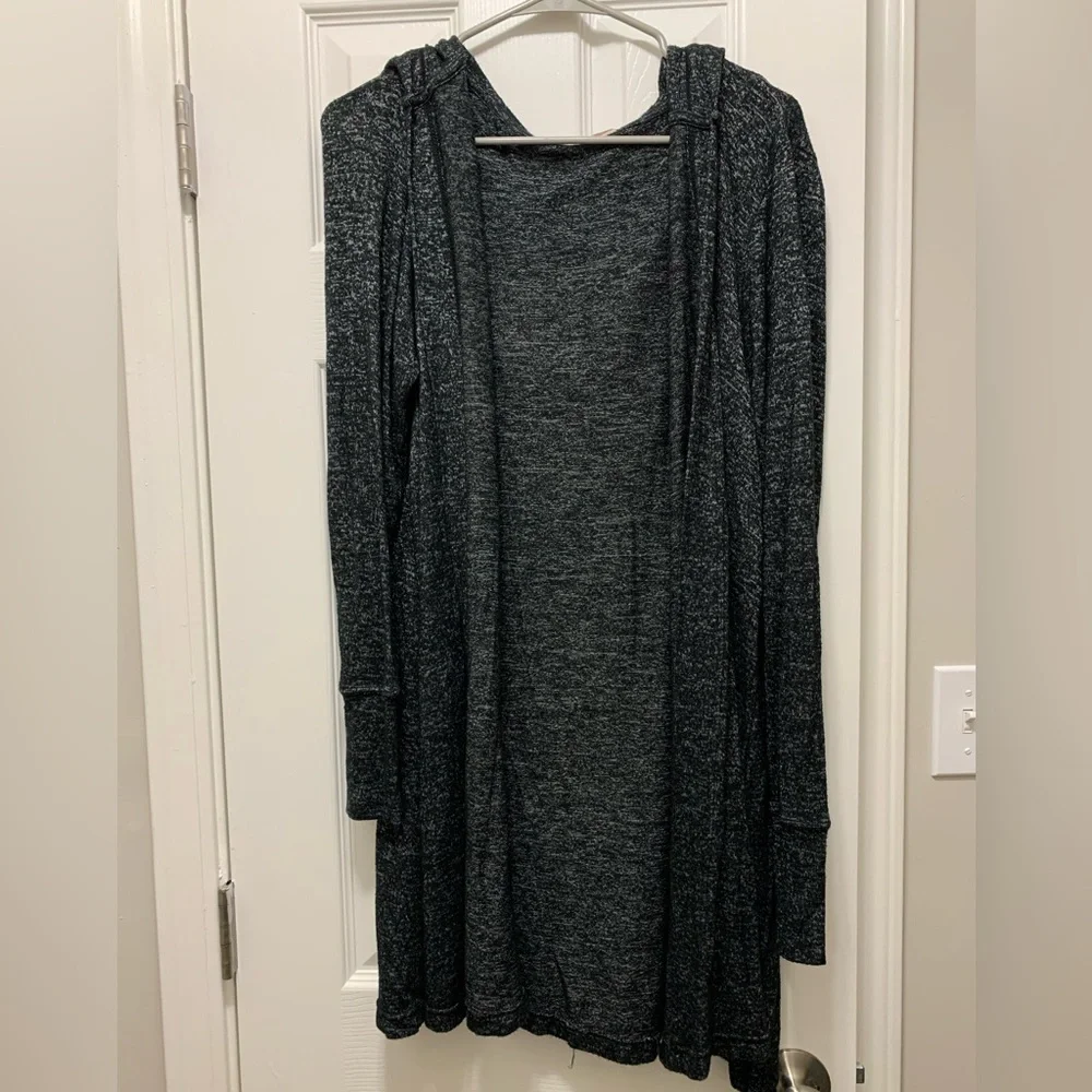 Gray Hooded Cardigan - Picture 1 of 3
